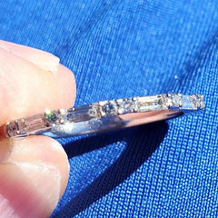 Original EARTH MINED DIAMOND Deco Anniversary Wedding Band Style 14K GOLD Ring 7