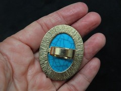 Vintage Contemporary Faux Turquoise & Rhinestone Oversize SZ 7.5