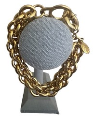 Vintage J. Crew Gold Tone Double Chain Link Statement Bracelet – Size 6.25 In