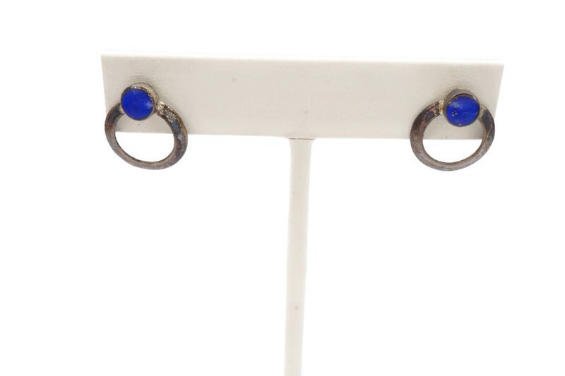 Vintage Sterling Silver 925 Lapis Lazuli Earrings