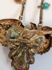 Vintage John Wind Maximal Art brooch Assemblage 1988 large dangle