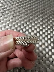 Vtg Ring Sz 9 ESPO 925 Sterling Silver Crystal Jewelry ESPOSITO Brutalist