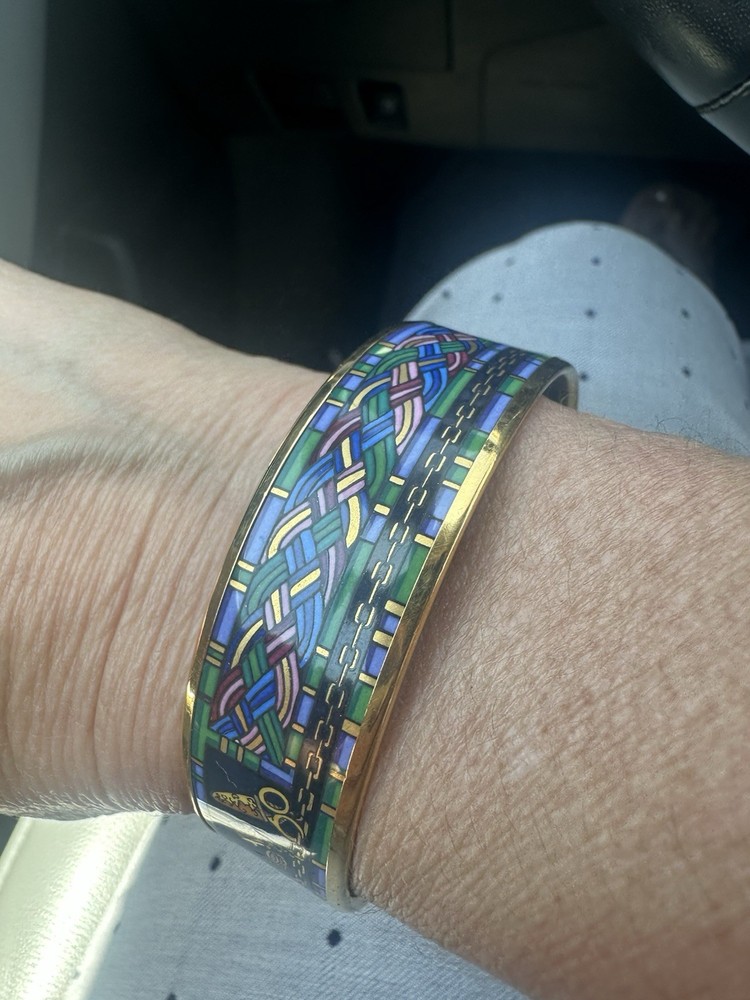 Hermes Vintage Enamel Bangle Bracelet