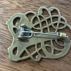 Norway viking Urnes bronze brooch Scandinavian design From Maine Estate