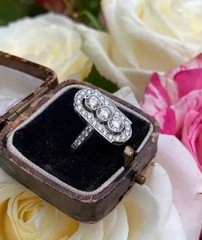4Ct Art Deco Vintage Style Lab Created Diamond Engagement 14K White Gold FN Ring