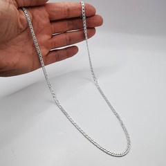 Vintage 925 Sterling Silver Signed Handmade Jewelry Chain 23.62in 0.16in 0.66oz