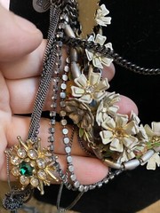 Juicy Couture Vintage Victorian Look Rare Layered Necklace With Dangling Chains