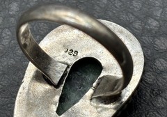 Vintage Silver Ruby Zoisite Ring Teardrop Beaded Bezel Statement Boho Size 8.25