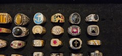 Vintage Mod Ring Lot Of 41.mens.14 Signed Avon ETA stainless Steel RSC