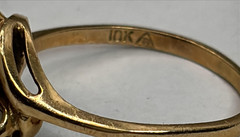 Vintage 10K Gold and Three-Stone Opal Bypass Ring