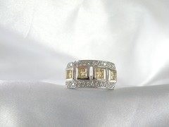 Victoria Wieck Sterling Silver 925 Channel Set Yellow CZ Ring Size 8