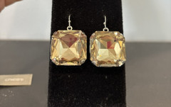 Chicos Chunky Laurel Hinged Bracelet Champagne Crystals +BONUS Similar Earrings