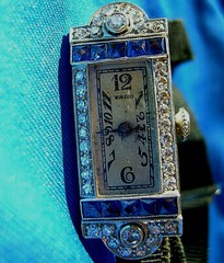 ORIGINAL Art Deco Raymond YARD Antique Diamond Sapphire Platinum Gatby era Watch