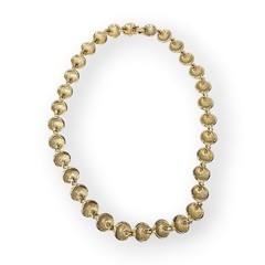 Vintage Rope Spiral Chain Necklace Round Link Matte Gold Plated 80s 17.5″ Long