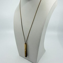 Minimalist Gold Tone Bar Pendant Necklace Long Chain Layering Statement Jewelry