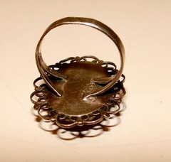 Vintage Sterling Silver Mexican Fire Opal Glass DRAGON’s BREATH RING Sz 7.25