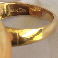 14 Karat Gold Art Deco Silver topped Hallmarked ring circa 1930s