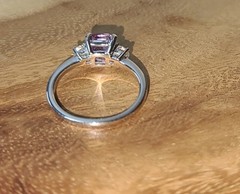 Vintage 14K White Gold Engagement ring 1.81ct.Natural Lavender Purple Sapphire