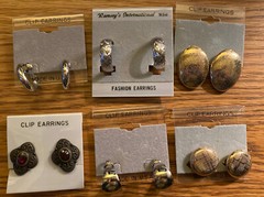 NOS VTG LOT Estate Clip On Earrings Jewelry SIX PAIRS Adults Or Kids Dress Up