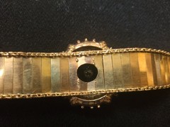 Vintage 14 KT Solid Yellow and Rose Gold with Prasiolite Quartz Bracelet