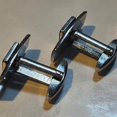 Foster Signed Vintage Cufflinks Modernist Silver and Black Lucite