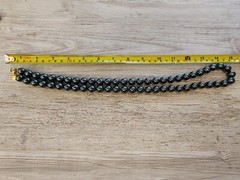 Joan Rivers Dark Grey Silver Glass Bead Necklace 15″ long