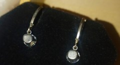Vintage FI 925 DQ CZ Lever Back 1″ Dangle Earrings Estate Jewelry
