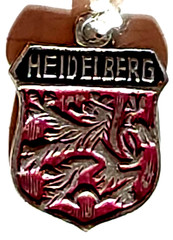 Vintage Sterling Silver ENAMELED HEIDELBERG #6 Charm for a Bracelet, 0.68g, 5/8″