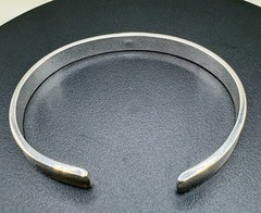 Vintage Sterling Silver Minimalist Open Cuff Bracelet 16g Unisex Modern