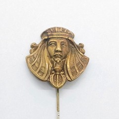 Vintage Egyptian Revival Brass Pharaoh Stick Hat Pin