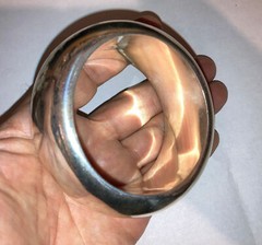 GREAT MODERNIST STERLING SILVER BANGLE BRACELET PATRICIA VON MUSULIN HEAVY 195gr