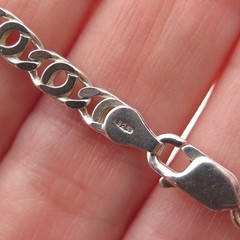 925 Sterling Silver Vintage Italy Anchor Mariner Link Bracelet 7″