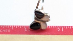 ONYX MOP RING SIZE 8 3/4 STERLING SILVER BUTTERFLY RING SIGNED 925 THAILAND SX