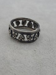 13 HEARTS OPEN WEAVE Vintage 925 Sterling Silver Band Ring Size 5.25 To 5.50