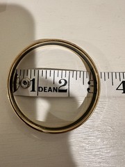 Vintage Hermes Bangle Bracelet Black Gold Enamel Anchor Gold Rim Size 70 w/ Box