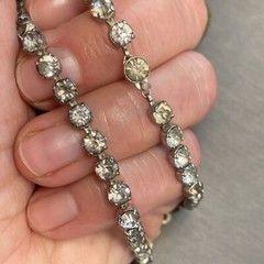 Art Deco Vintage Choker Necklace Estate Jewelry Pre-owned Cut Crystal 14.5″