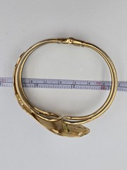 ​Vintage Taiwan ROC Cloisonné Enamel Floral Bypass Hinged Bangle Bracelet…