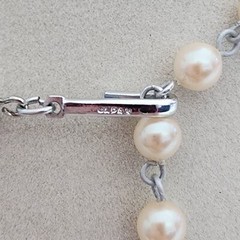 Vintage Japan faux pearl choker hand knotted necklace 15 inches