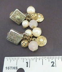 Vintage 80’s Cluster Of Charms Drop Dangle Earrings Lot 836 lisasfinds
