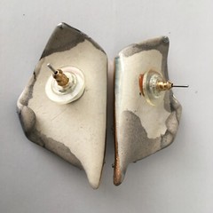 Vintage Ceramic Goddess Earrings Brooch Set