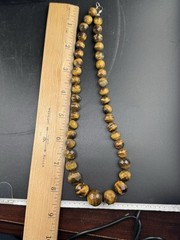 Vtg Tigers Eye Jewelry Faceted Tiger’s Eye Round Beaded
