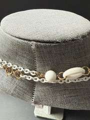 Vintage Acrylic Link Layered Necklace White Statement Minimalist Capsule Career