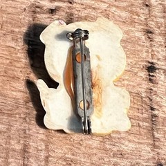 Vintage Yellow Cartoon Dog Brooch Pin Cute Puppy Novelty