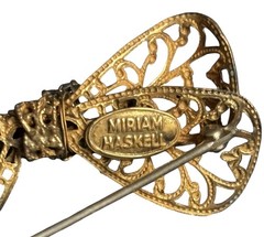 Vtg Miriam HASKELL Signed Bow Brooch For Repair Repurpose AS IS