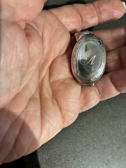 VTG STERLING SILVER 925 4 PHOTO BOOK LOCKET PENDANT MONOGRAM A 18.51g