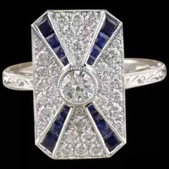 3.55Ct Art Deco Style Lab Created Diamond Engagement 14K White Gold Finish Ring