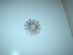 Big vintage rhinestone pin brooch 2.25″ diameter