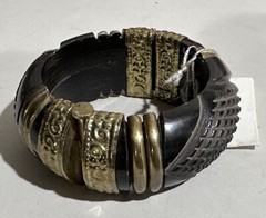 Vintage India bangle 100% genuine horn bone brass stone bracelet Made In India