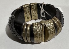 Vintage India bangle 100% genuine horn bone brass stone bracelet Made In India