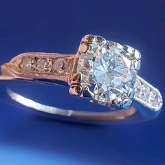 Original EARTH MINED DIAMOND Deco Engagement RING Vintage PLATINUM Solitaire 1 C